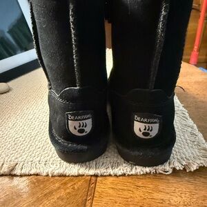 BearPaw Black Wool-Lined Boots